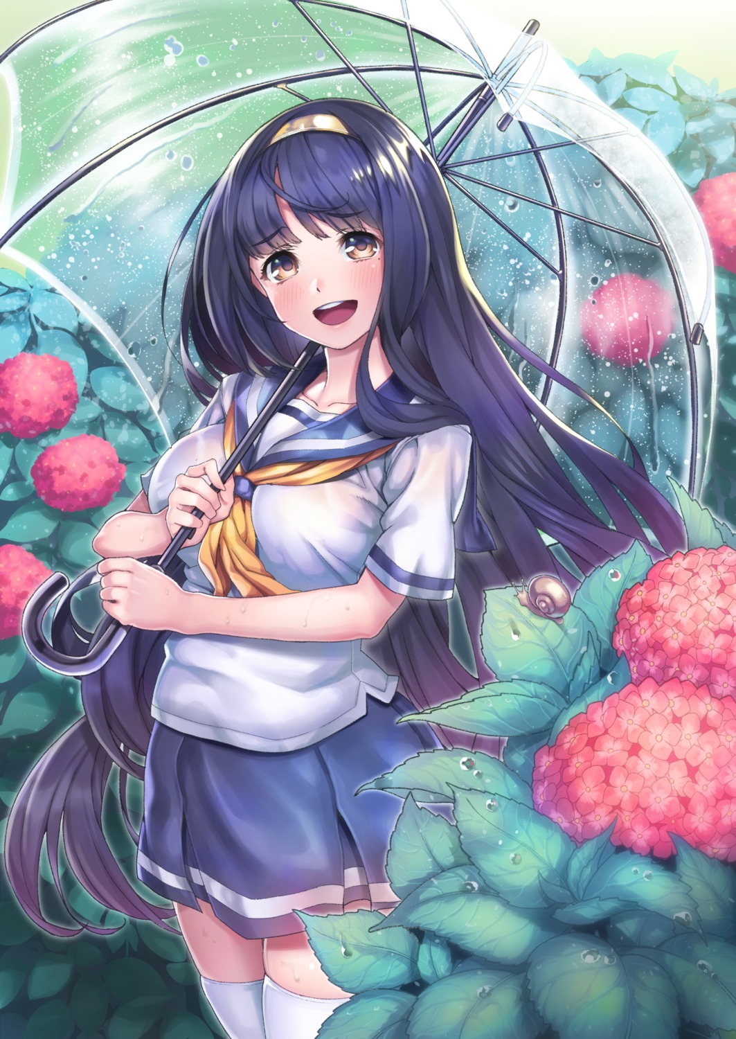 kabu_(niniko2ko) seifuku thighhighs umbrella