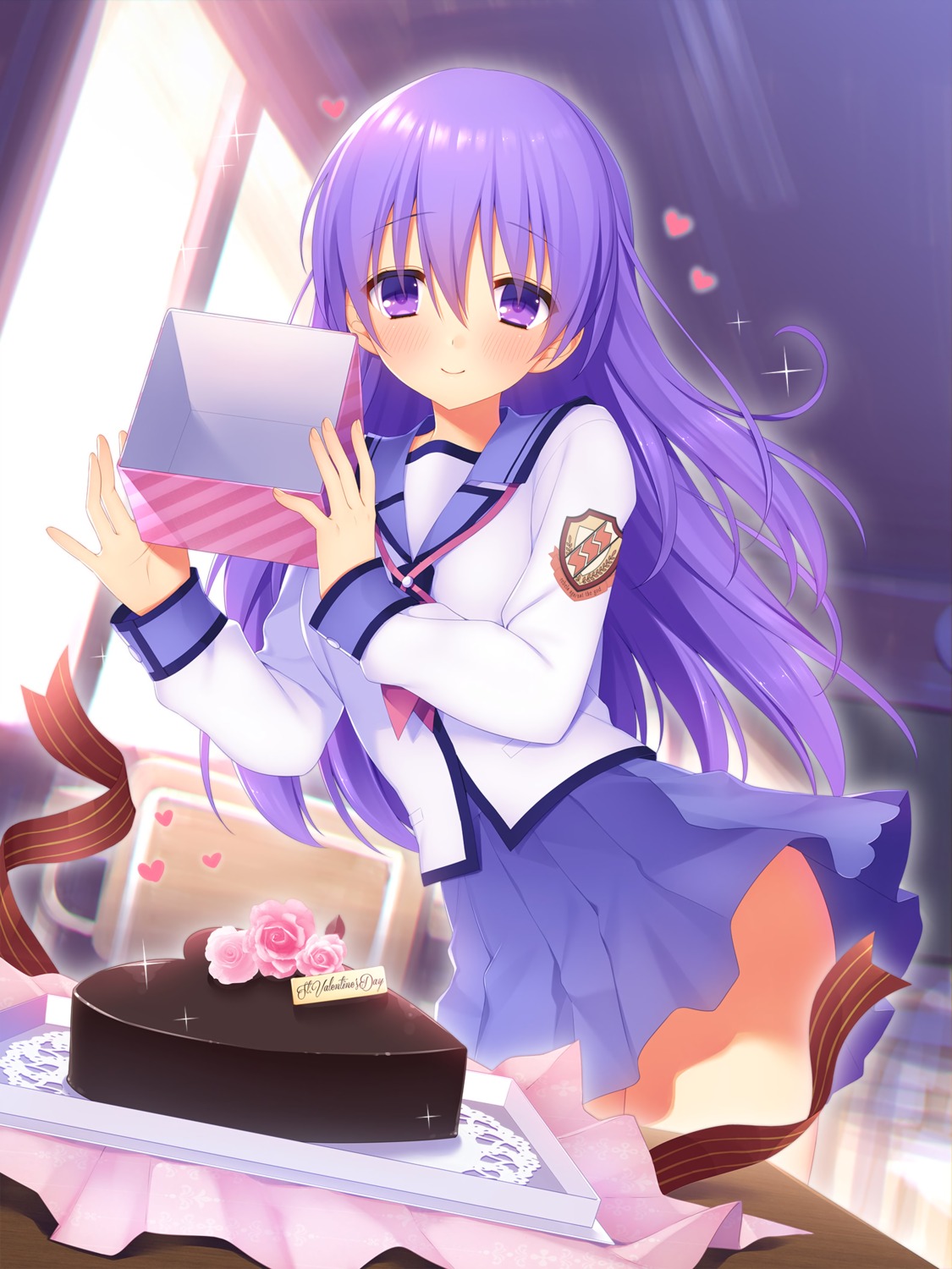 angel_beats! irie_miyuki sakura_neko seifuku skirt_lift valentine