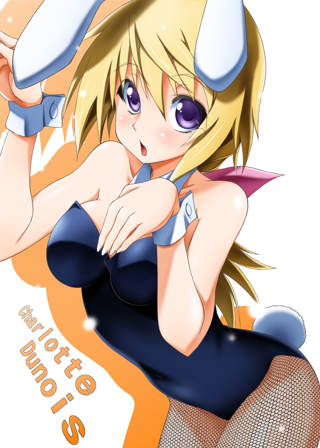 animal_ears bunny_ears bunny_girl charlotte_dunois fishnets infinite_stratos pantyhose sumeragi_tomo