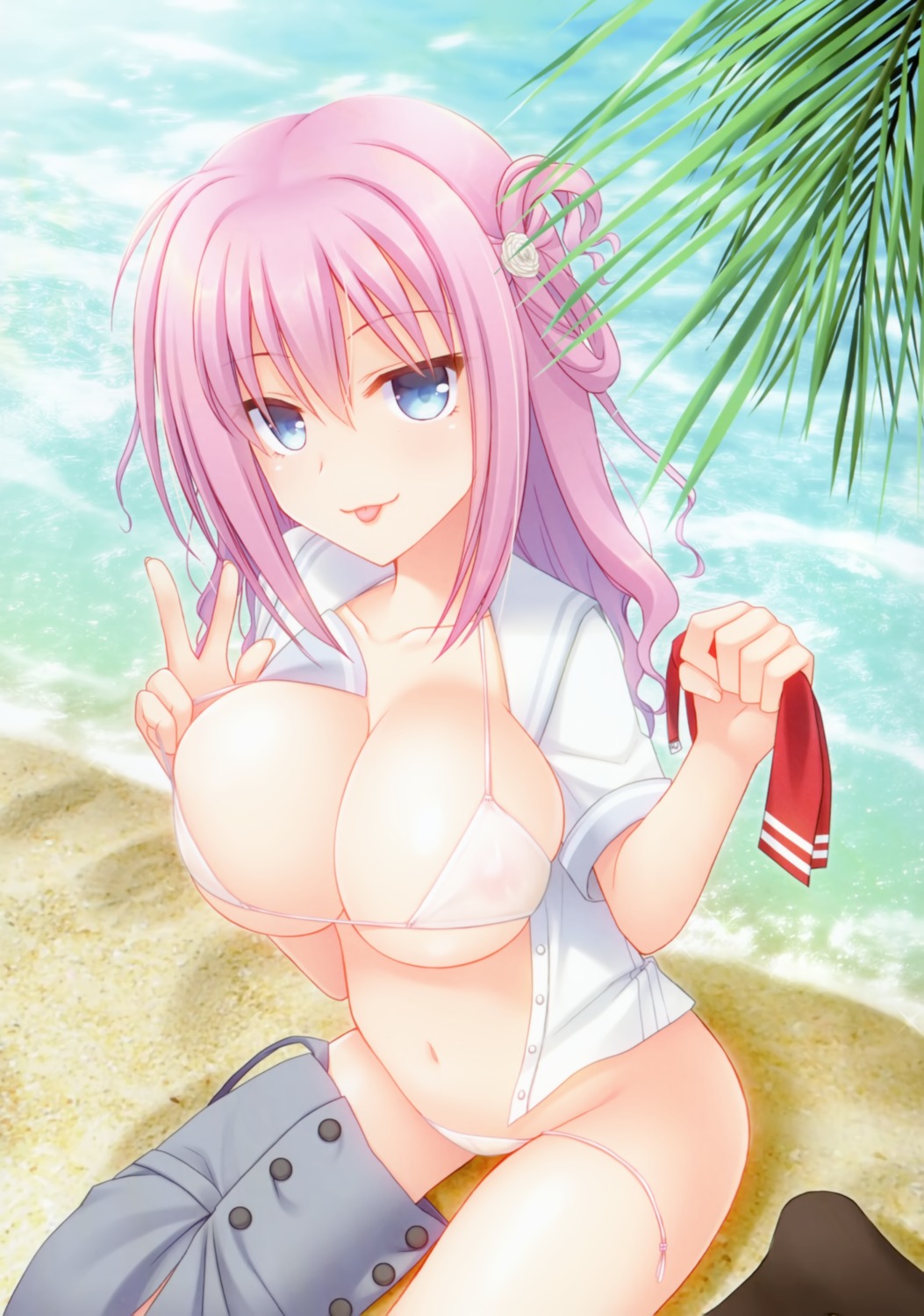 bikini irori_(irorixc) see_through swimsuits wardrobe_malfunction