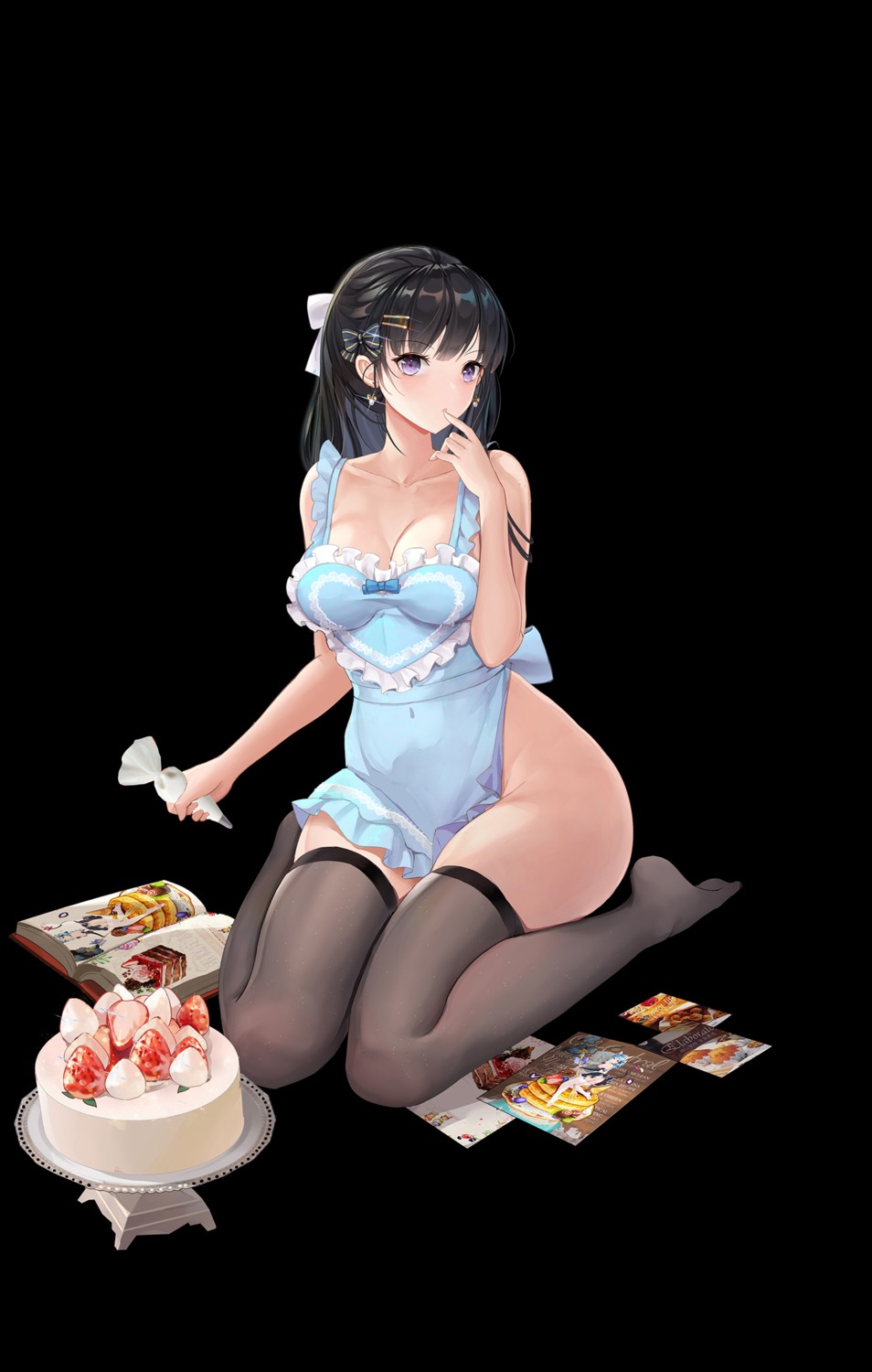 maki_(user_fyjx4337) naked_apron thighhighs