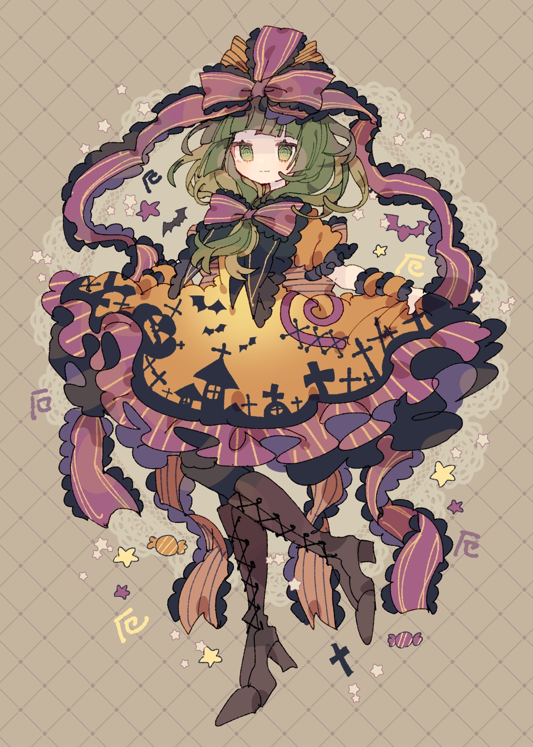 dress halloween heels kagiyama_hina lolita_fashion nikorashika skirt_lift touhou