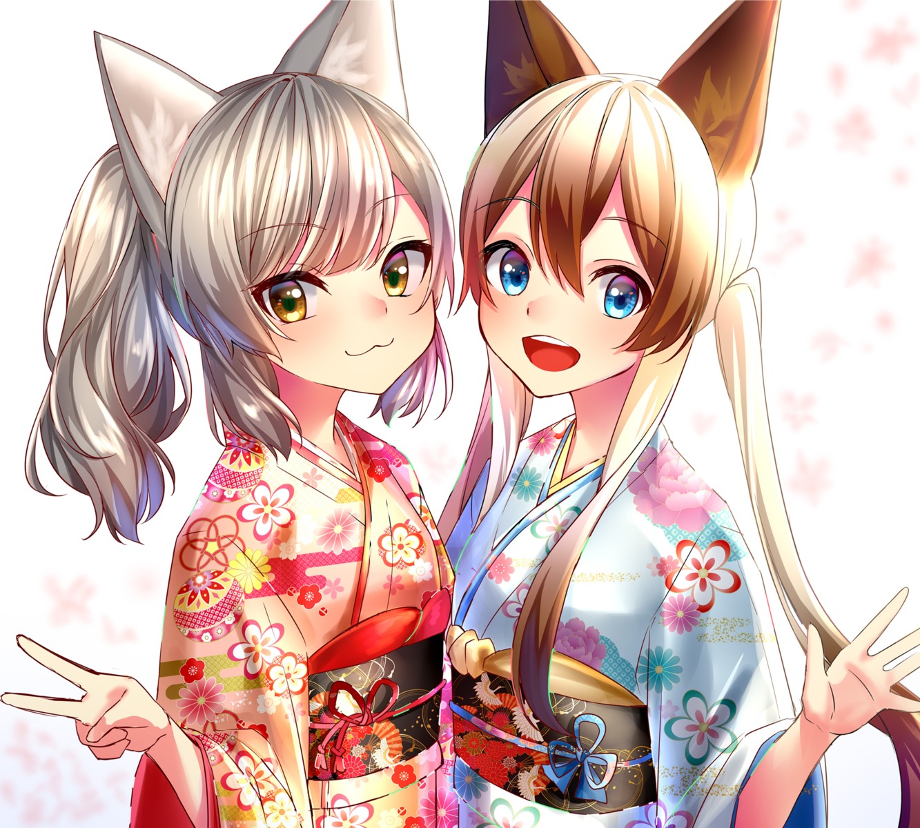 animal_ears kimono rukinya_(nyanko_mogumogu)