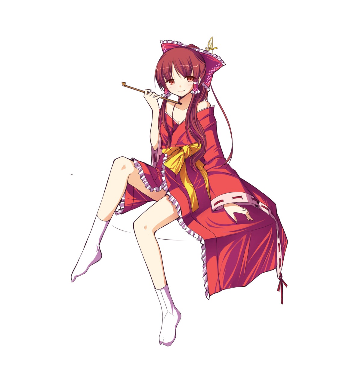 hakurei_reimu jpeg_artifacts kimono luky touhou