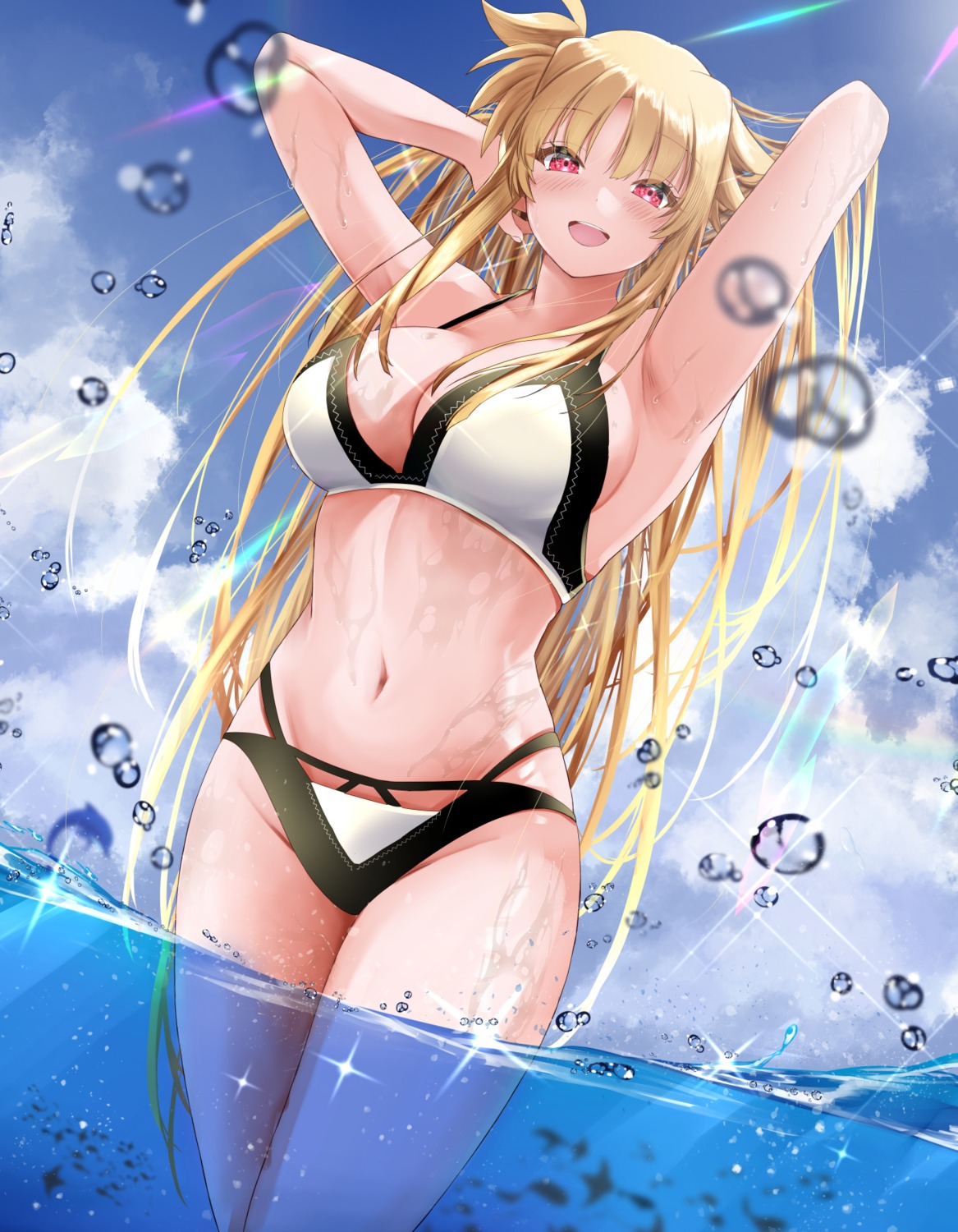 bikini fate_testarossa mahou_shoujo_lyrical_nanoha sougetsu_izuki swimsuits wet