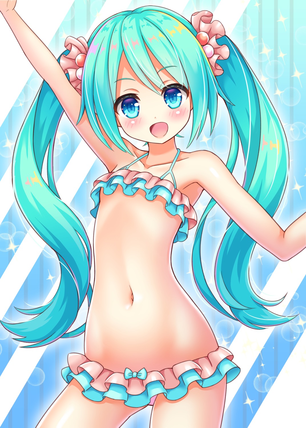 bikini bluebird_(bluebird90) hatsune_miku loli swimsuits vocaloid