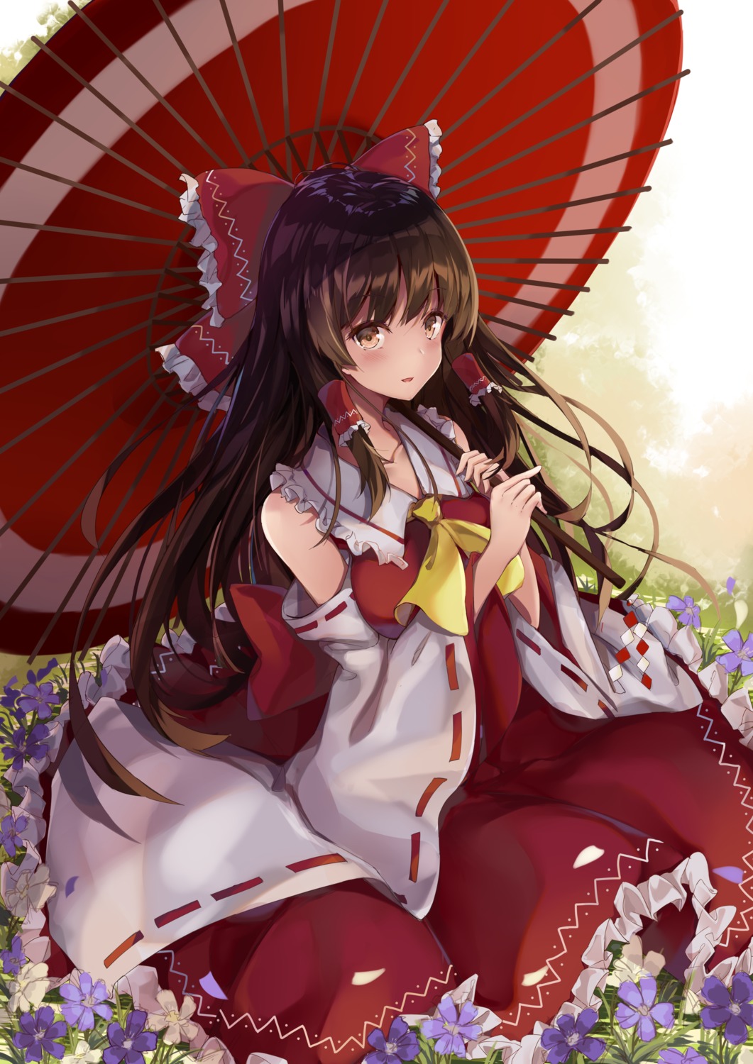 hakurei_reimu touhou umbrella usagi_an