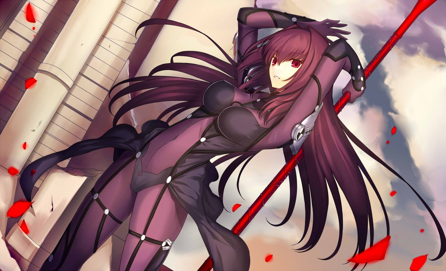 armor bodysuit fate/grand_order fate/stay_night kauto scathach_(fate/grand_order) weapon