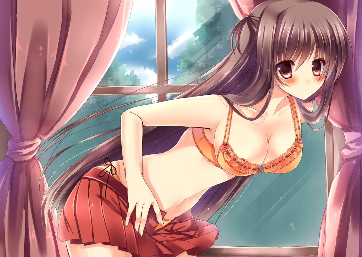 amane_ruri bra cleavage pantsu string_panties undressing