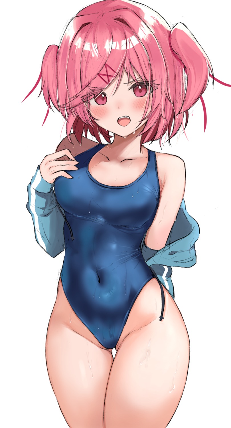 b4_(yonten) doki_doki_literature_club! gym_uniform natsuki_(doki_doki_literature_club!) school_swimsuit swimsuits