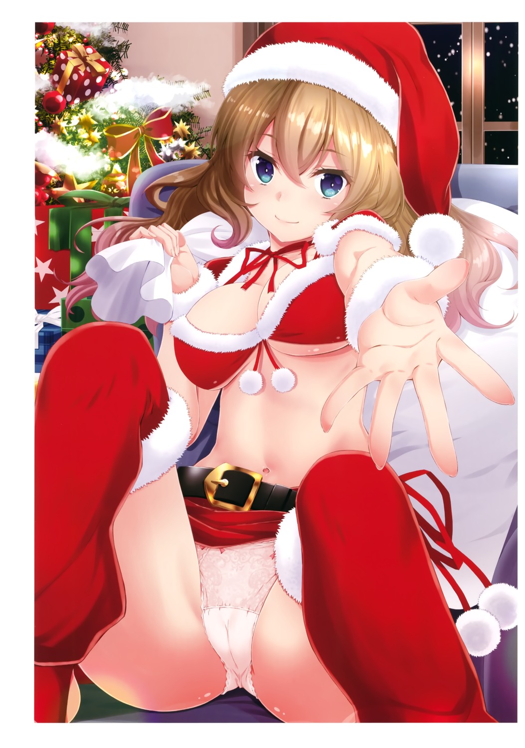 bra cameltoe christmas cleavage izumi_mahiru pantsu thighhighs