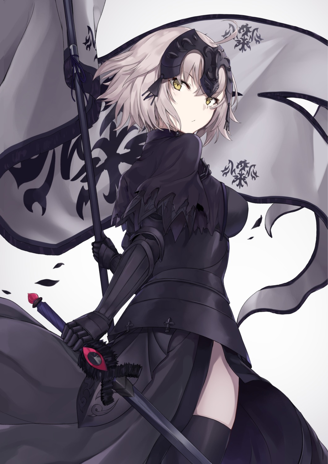 armor fate/grand_order jeanne_d'arc jeanne_d'arc_(alter)_(fate) monobe_tsukuri sword thighhighs