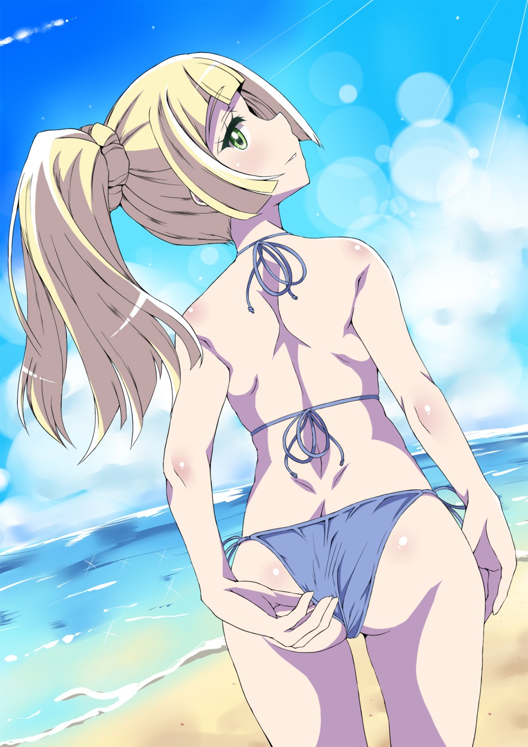 ass bikini fukunaga_yukito lillie_(pokemon) pokemon pokemon_sm pokemon_usum swimsuits