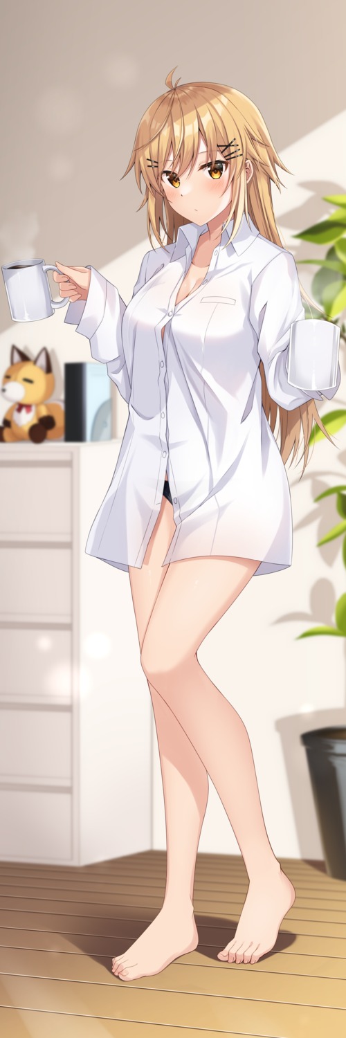 cleavage dress_shirt komori_kuzuyu pantsu