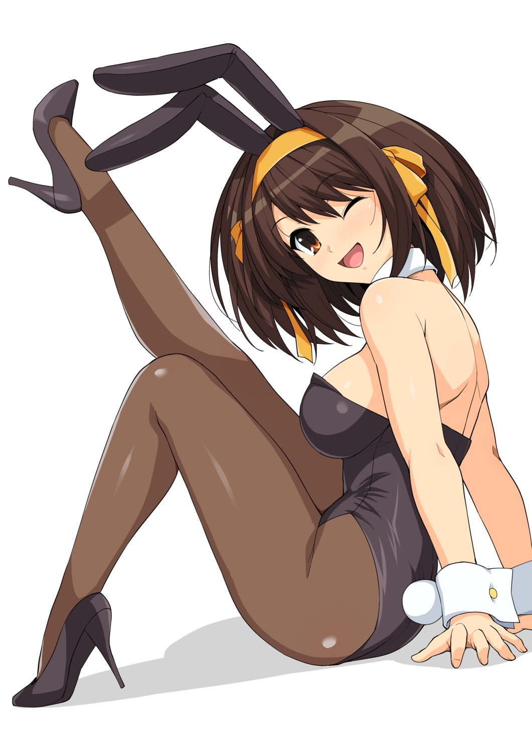 animal_ears bunny_ears bunny_girl haruhisky heels pantyhose suzumiya_haruhi suzumiya_haruhi_no_yuuutsu tail