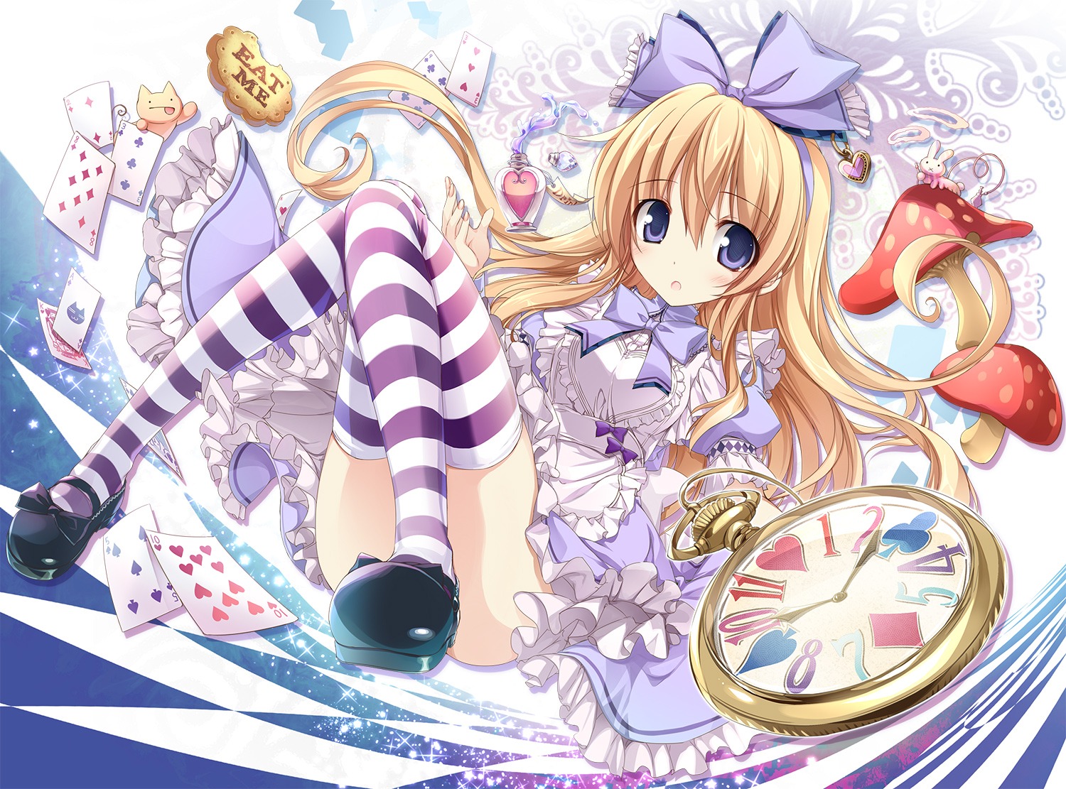 alice alice_in_wonderland dress karory thighhighs