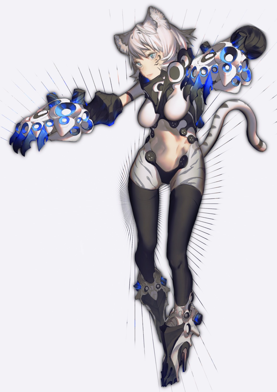 animal_ears bodysuit heels mecha_musume nonokuro tail thighhighs