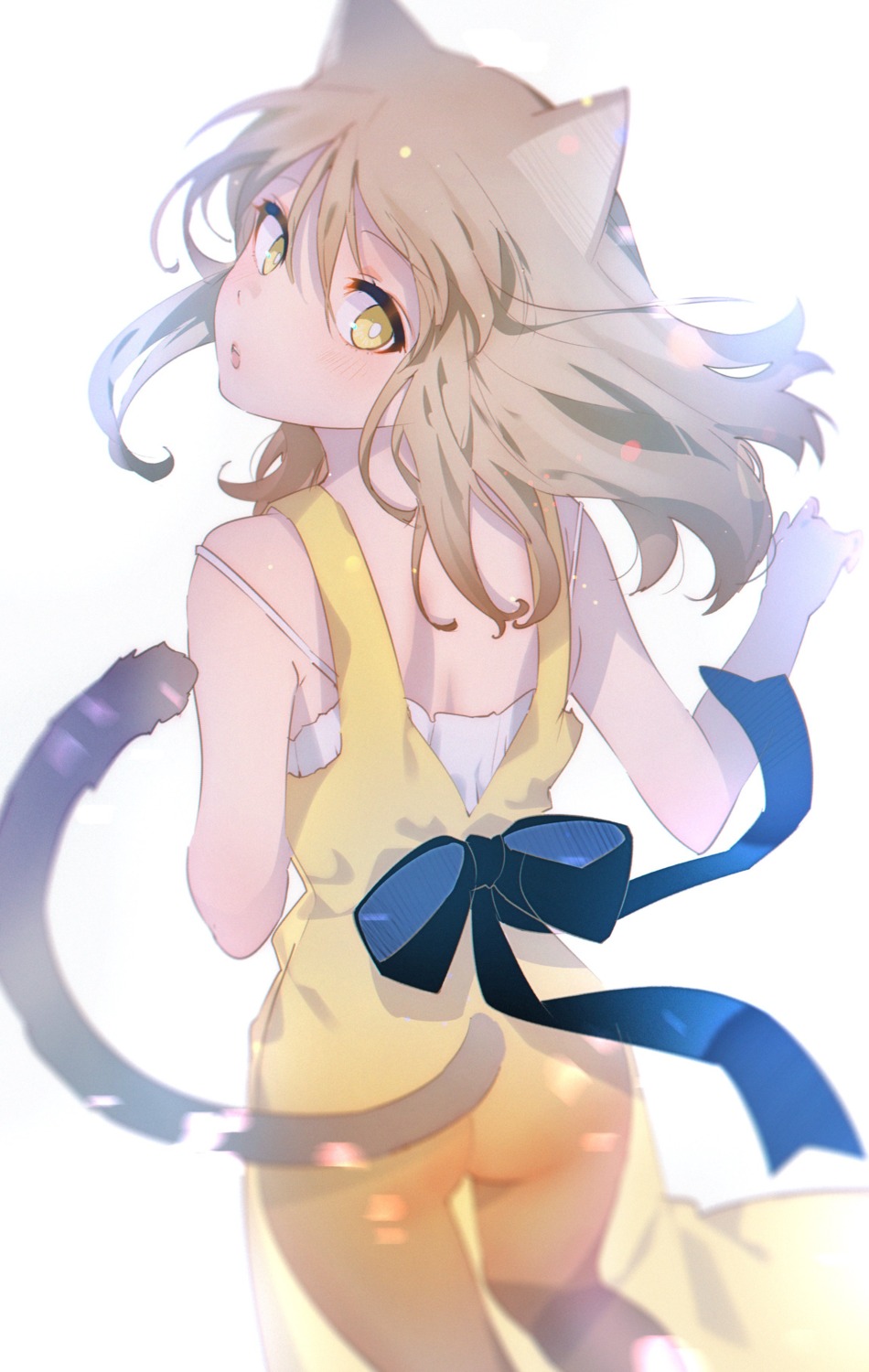 animal_ears arutera ass dress nekomimi nopan see_through tail