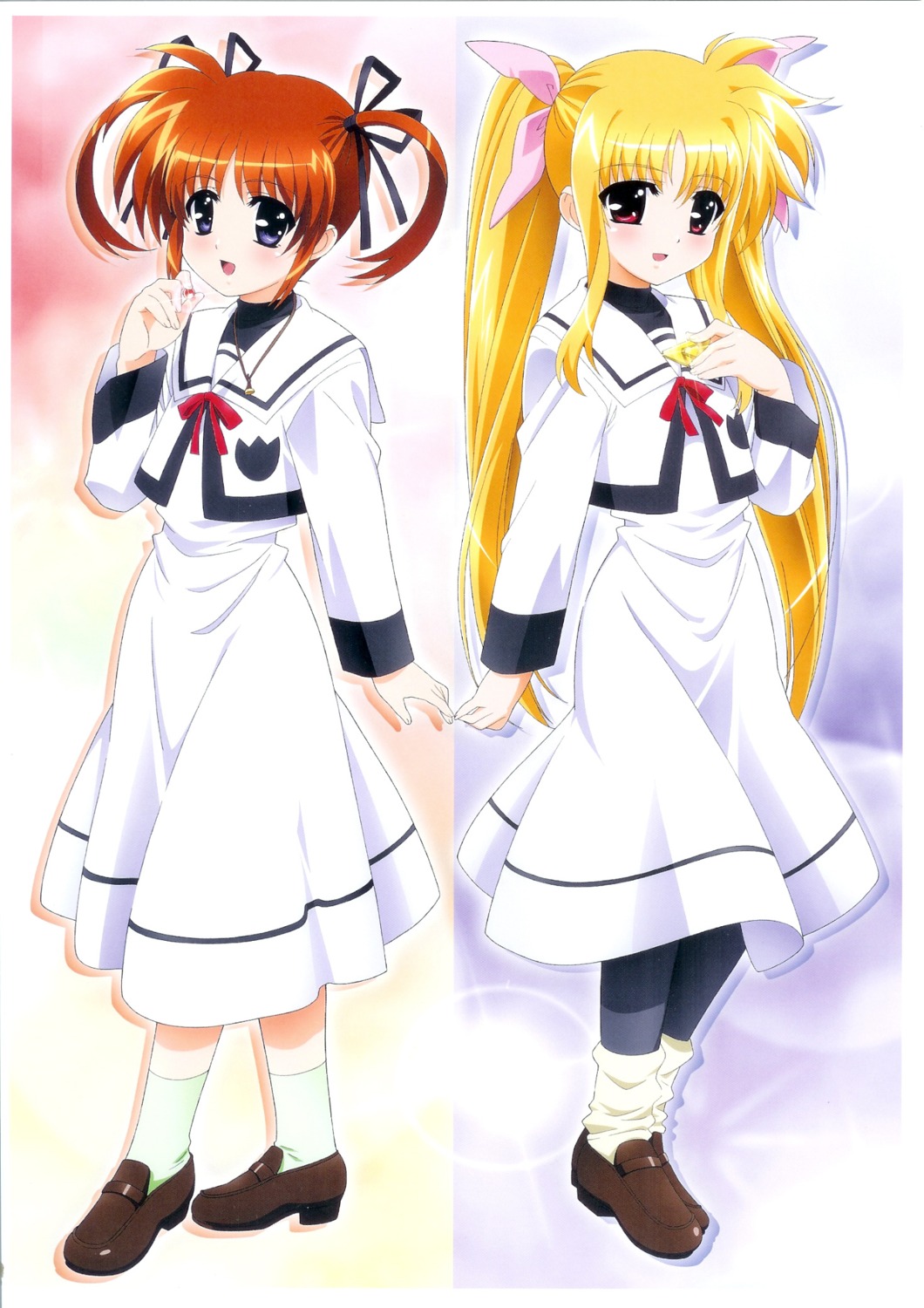 fate_testarossa mahou_shoujo_lyrical_nanoha mahou_shoujo_lyrical_nanoha_a's okuda_yasuhiro pantyhose screening seifuku takamachi_nanoha