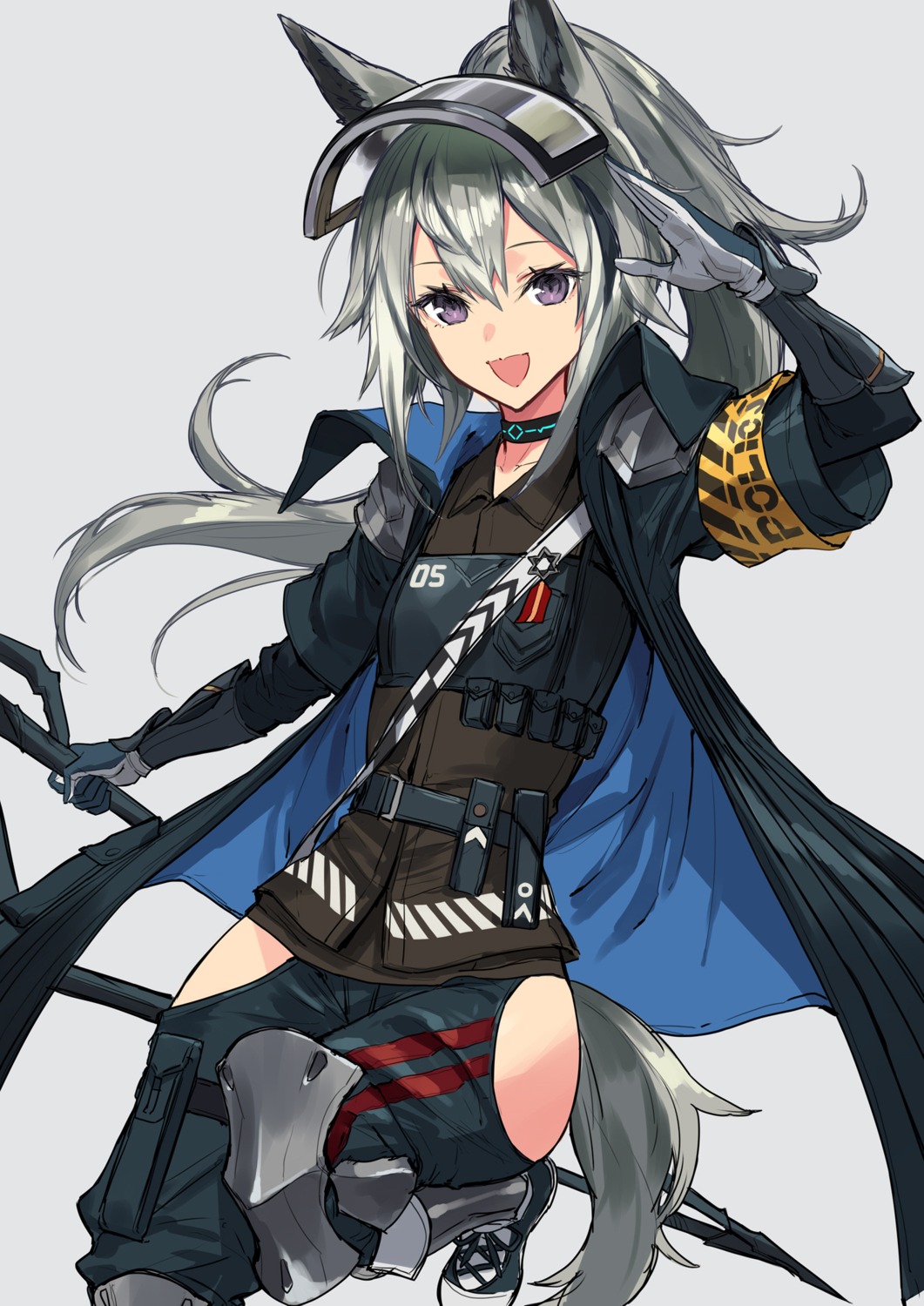 animal_ears arknights grani_(arknights) sigma99 uniform weapon