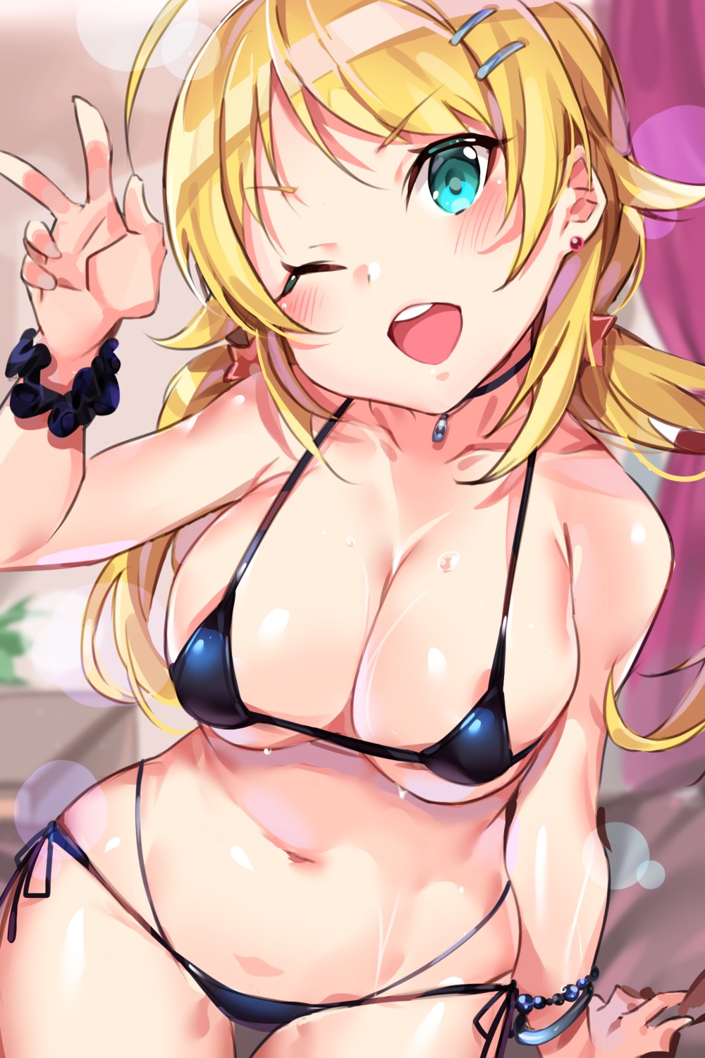 bikini cleavage hachimiya_meguru swimsuits tem10 the_idolm@ster the_idolm@ster_shiny_colors