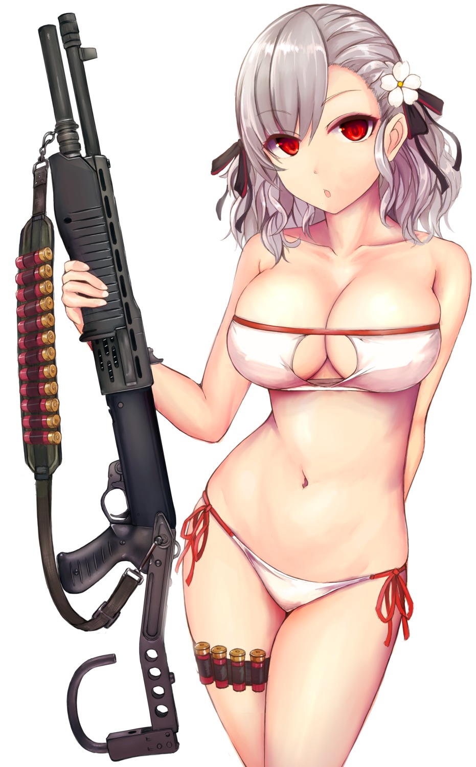 bikini cleavage franz_(217franz) girls_frontline gun spas-12_(girls_frontline) swimsuits