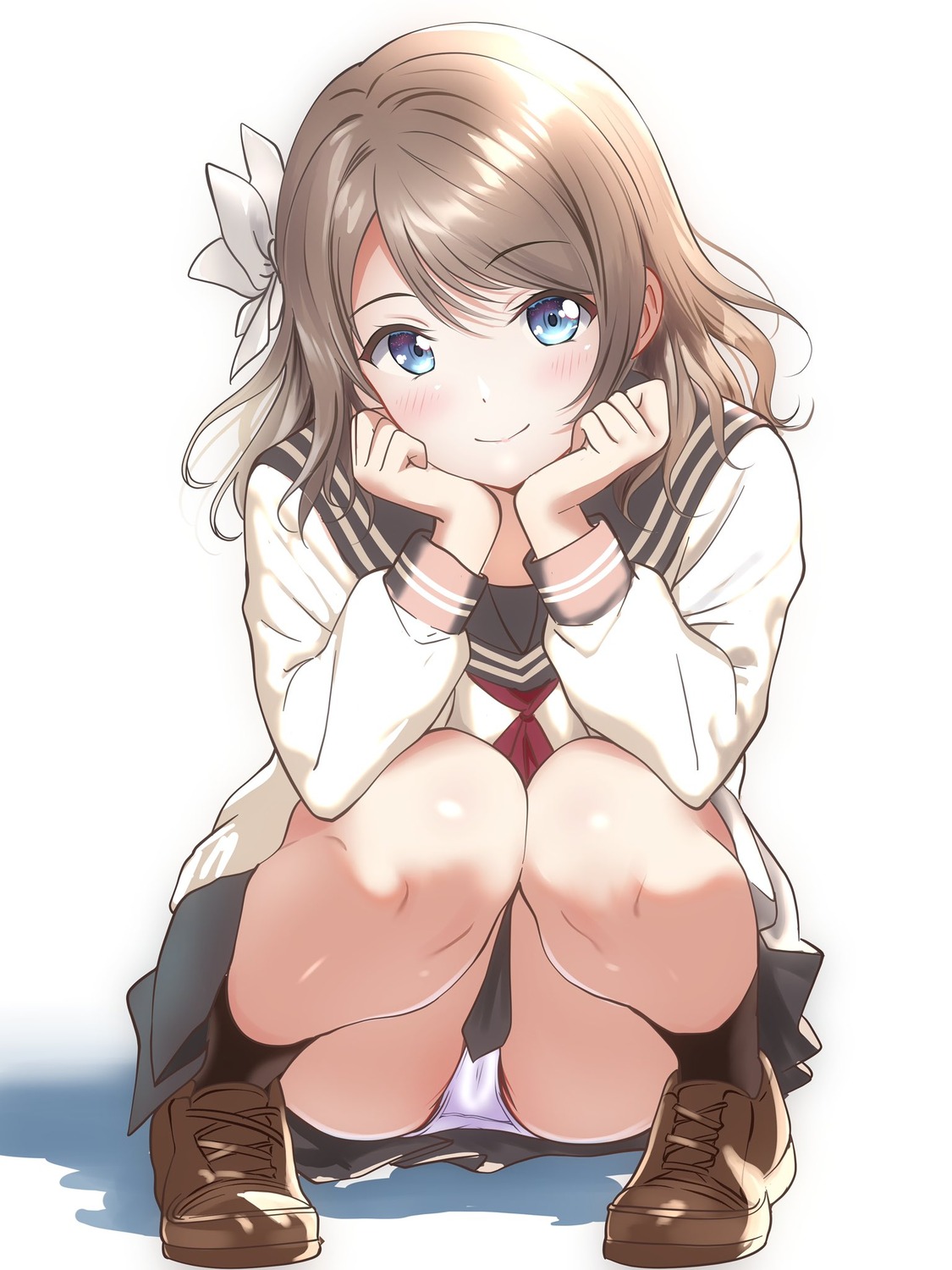 borgbutler cameltoe love_live!_sunshine!! pantsu seifuku sketch skirt_lift watanabe_you