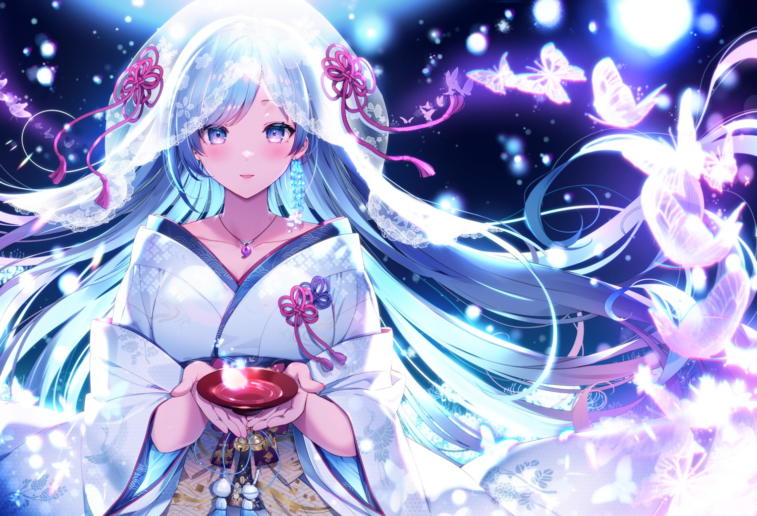 emori_miku emori_miku_project katto_(viking) kimono no_bra sake