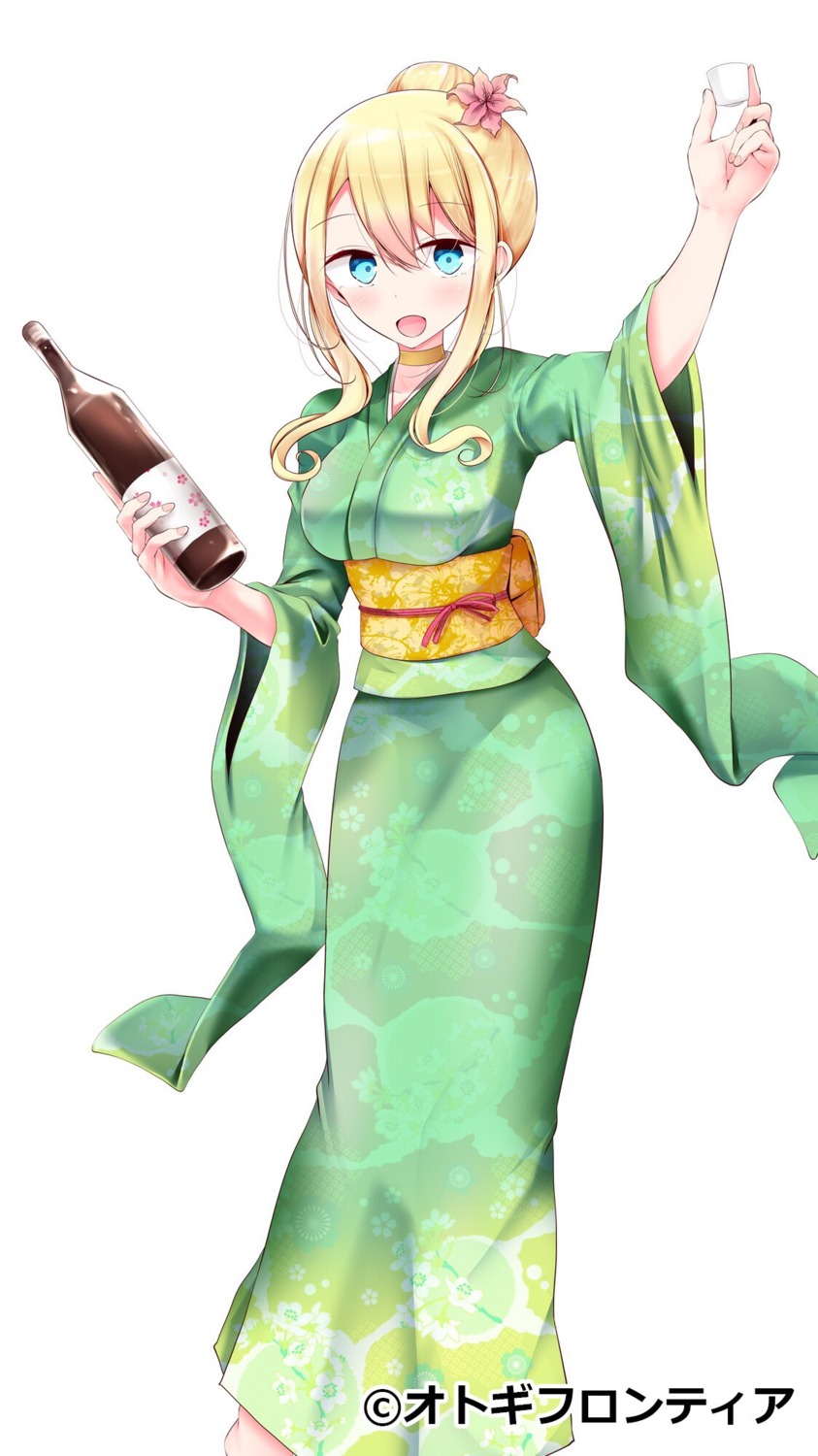 cinderella_(otogi_frontier) oouso otogi_frontier sake yukata