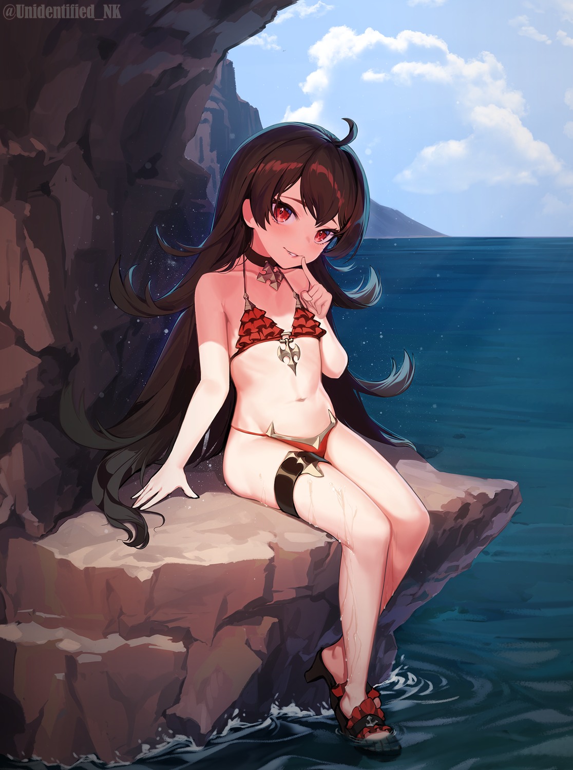 bikini garter heels ilya_ornstein princess_connect princess_connect!_re:dive swimsuits unidentified_nk wet