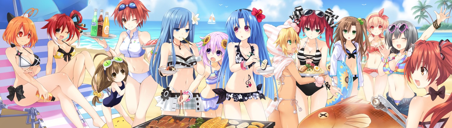 5pb._(choujigen_game_neptune) ass bikini broccoli cave_(choujigen_game_neptune) choujigen_game_neptune cleavage compa cyberconnect2_(choujigen_game_neptune) falcom_(choujigen_game_neptune) if_(choujigen_game_neptune) mages_(choujigen_game_neptune) marvelousaql_(choujigen_game_neptune) megane neptune open_shirt possible_duplicate red_(choujigen_game_neptune) school_swimsuit swimsuits tattoo tekken_(choujigen_game_neptune) tsunako underboob