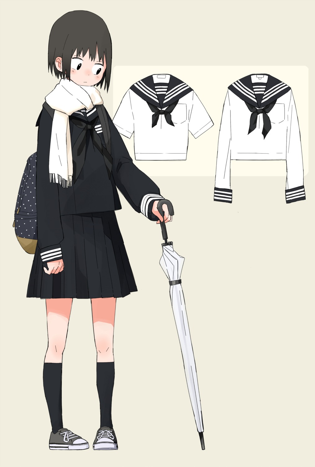 character_design kumanoi seifuku umbrella