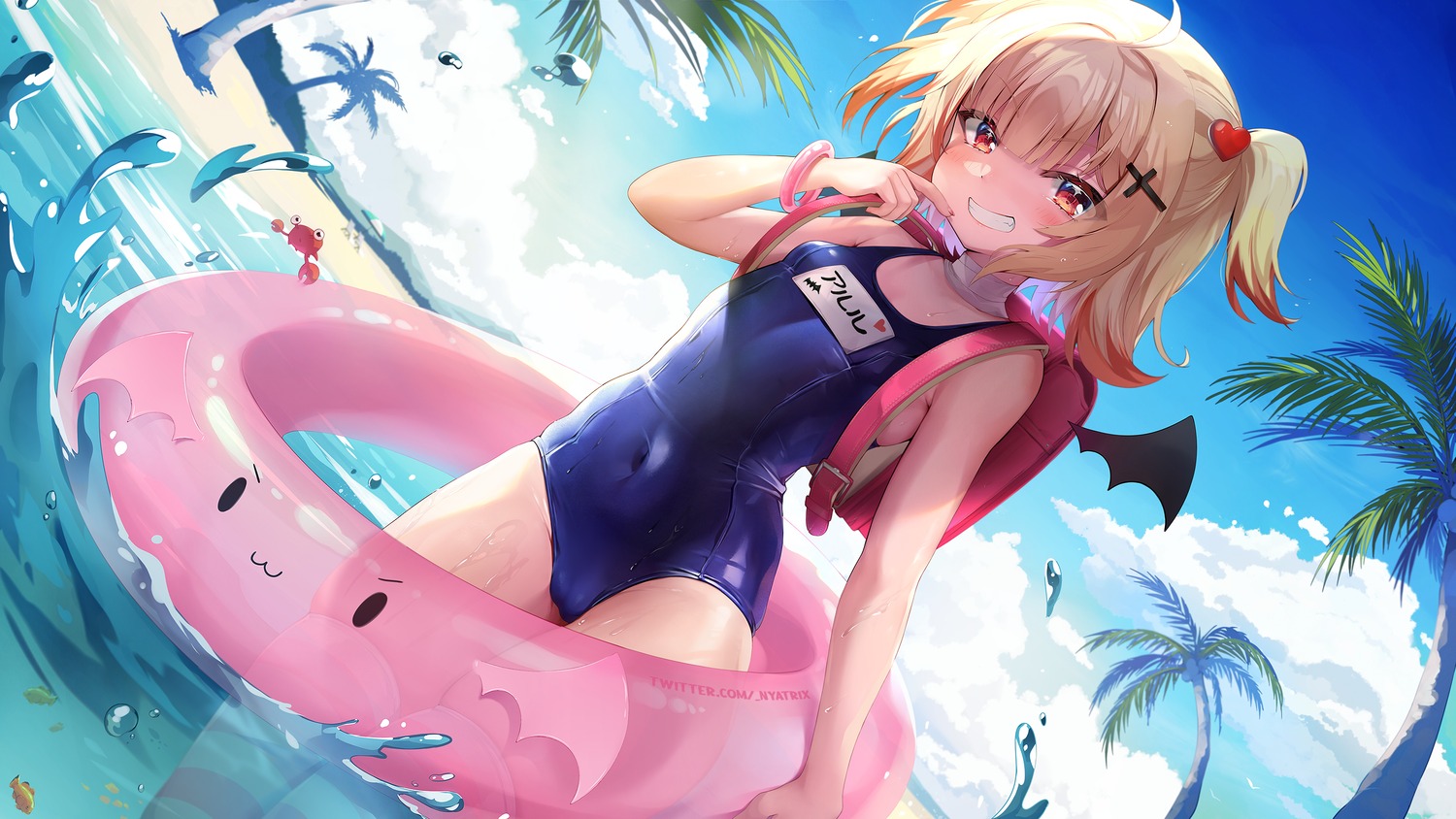 cameltoe loli nyatrix school_swimsuit swimsuits wet wings