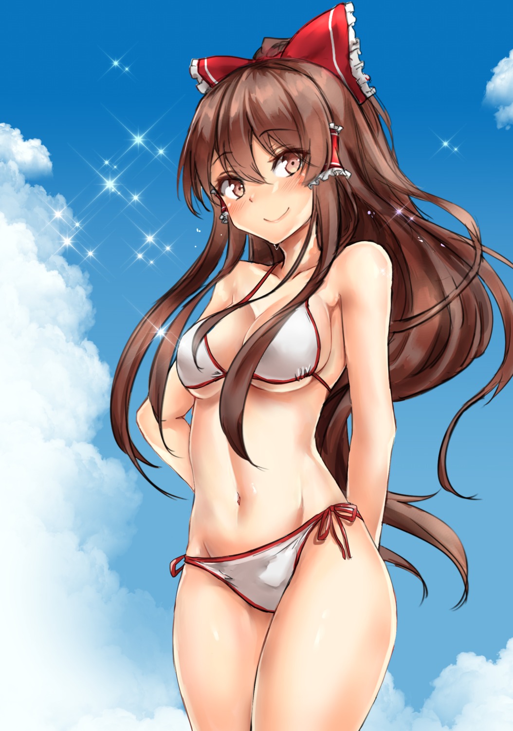 amagi_(amagi626) bikini cleavage hakurei_reimu swimsuits touhou underboob