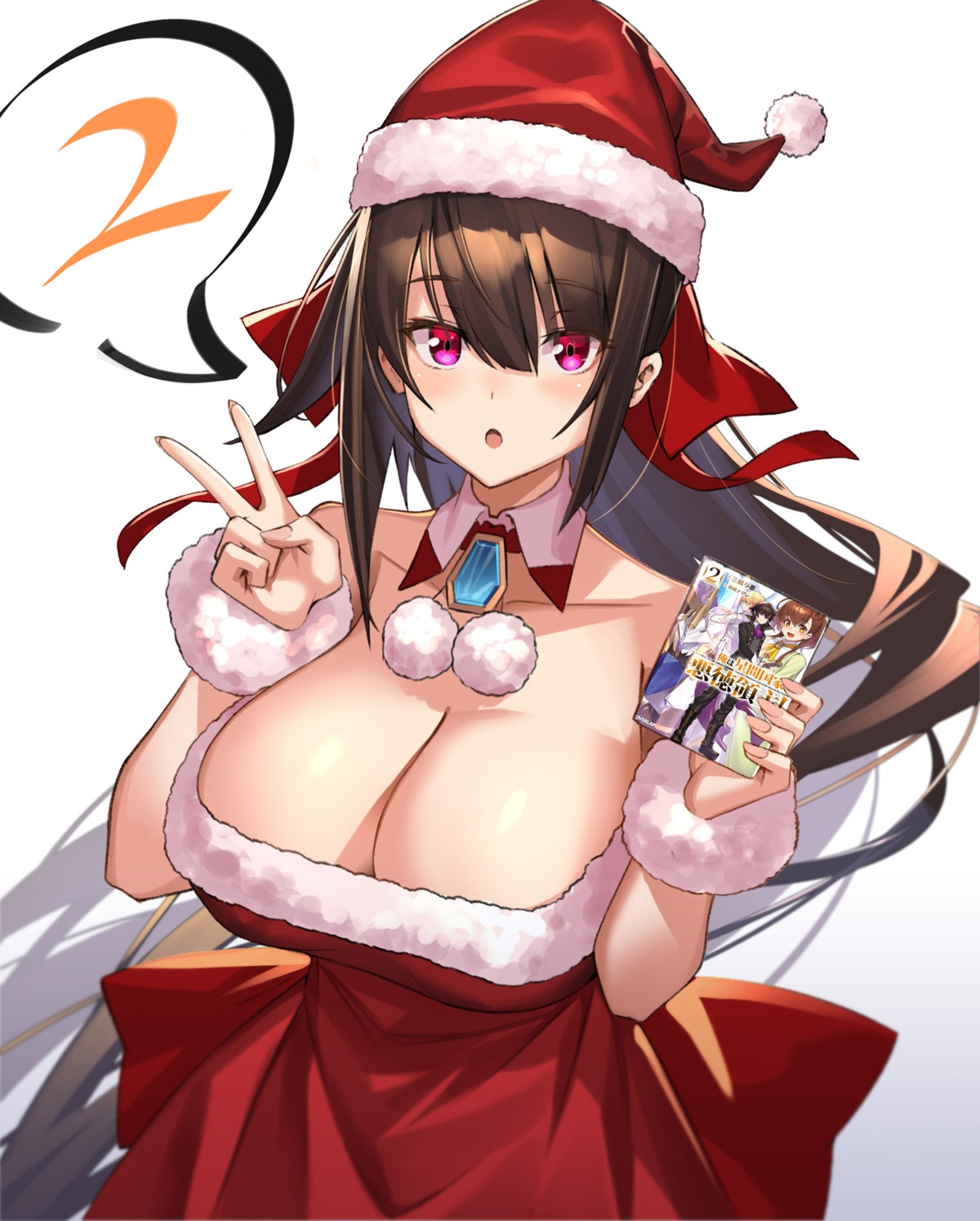 amagi_(seikankokka) christmas dress no_bra ore_wa_seikan_kokka_no_akutoku_ryoushu! takamine_nadare