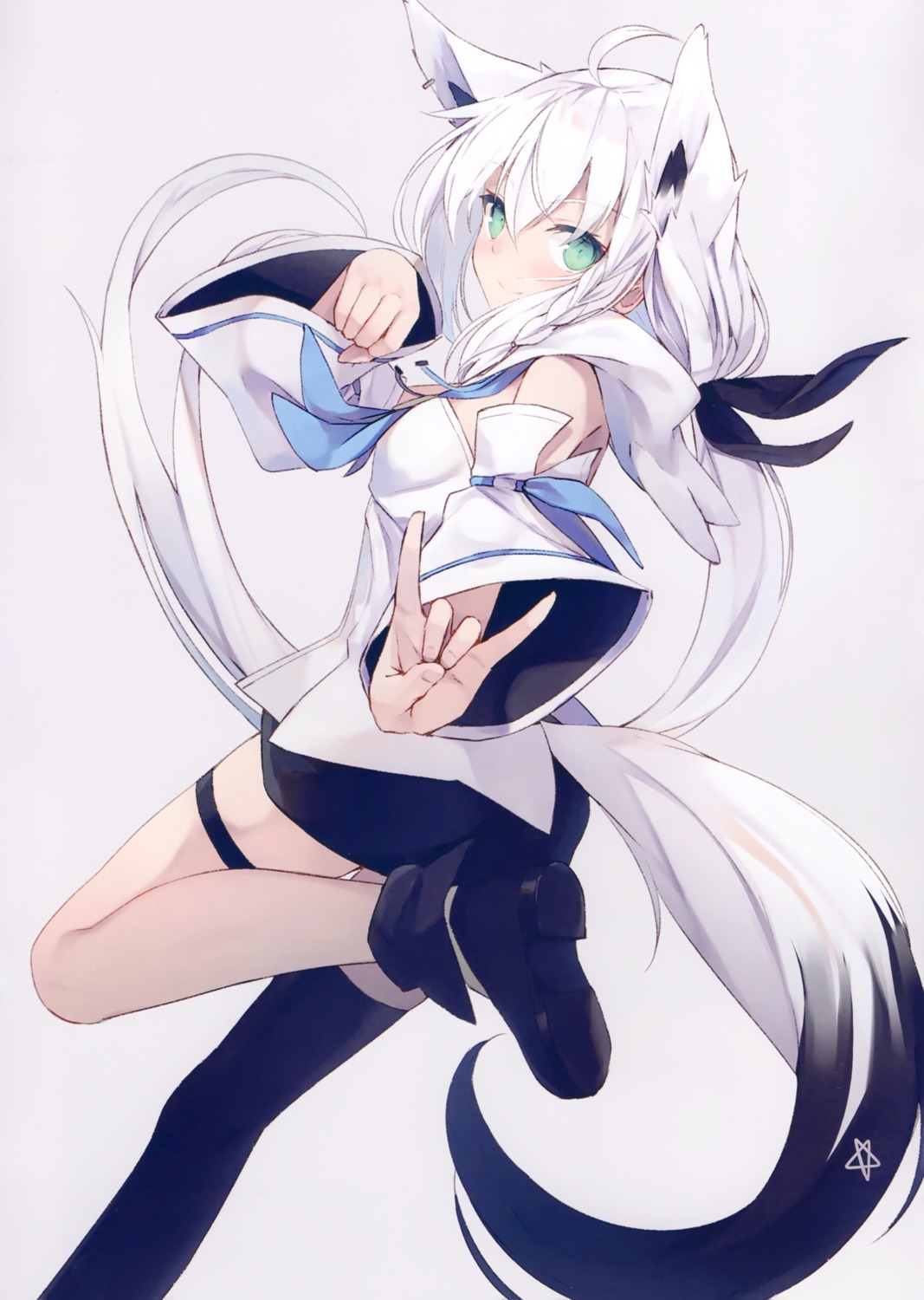 animal_ears garter hololive hololive_gamers kitsune nagishiro_mito shirakami_fubuki tail