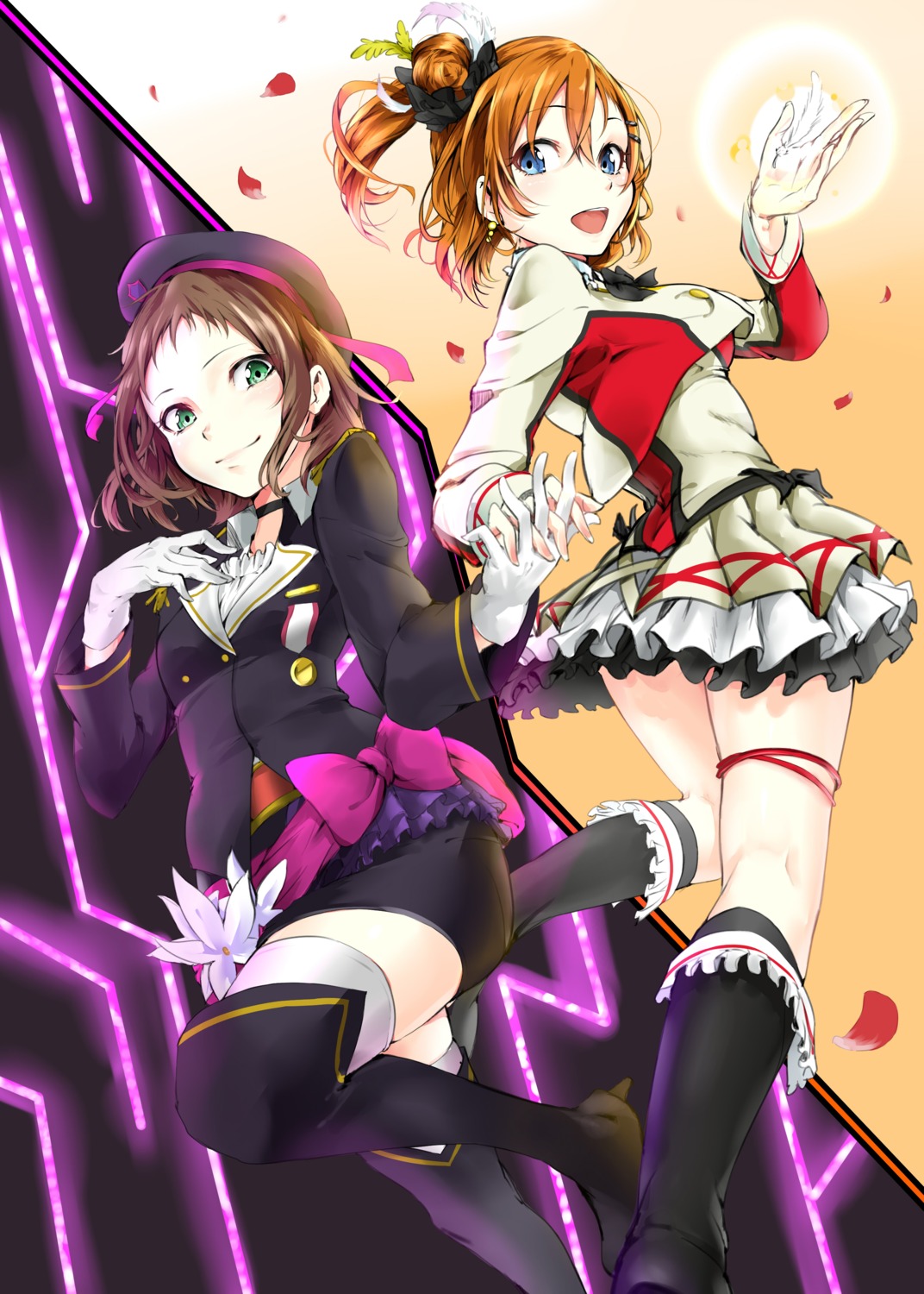 garter kira_tsubasa kousaka_honoka love_live! takuwanko thighhighs