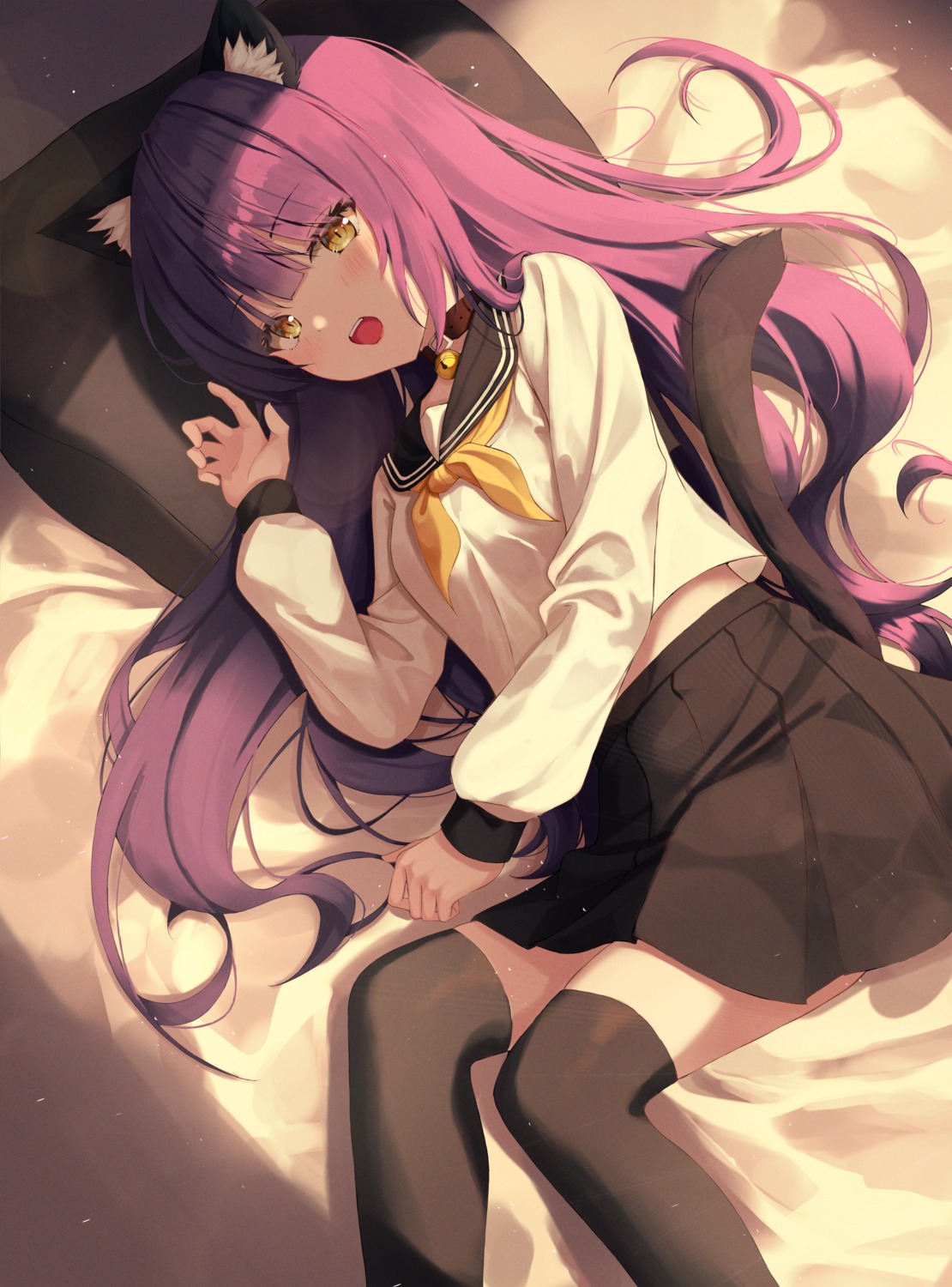 animal_ears nekomimi oert129 seifuku tail thighhighs