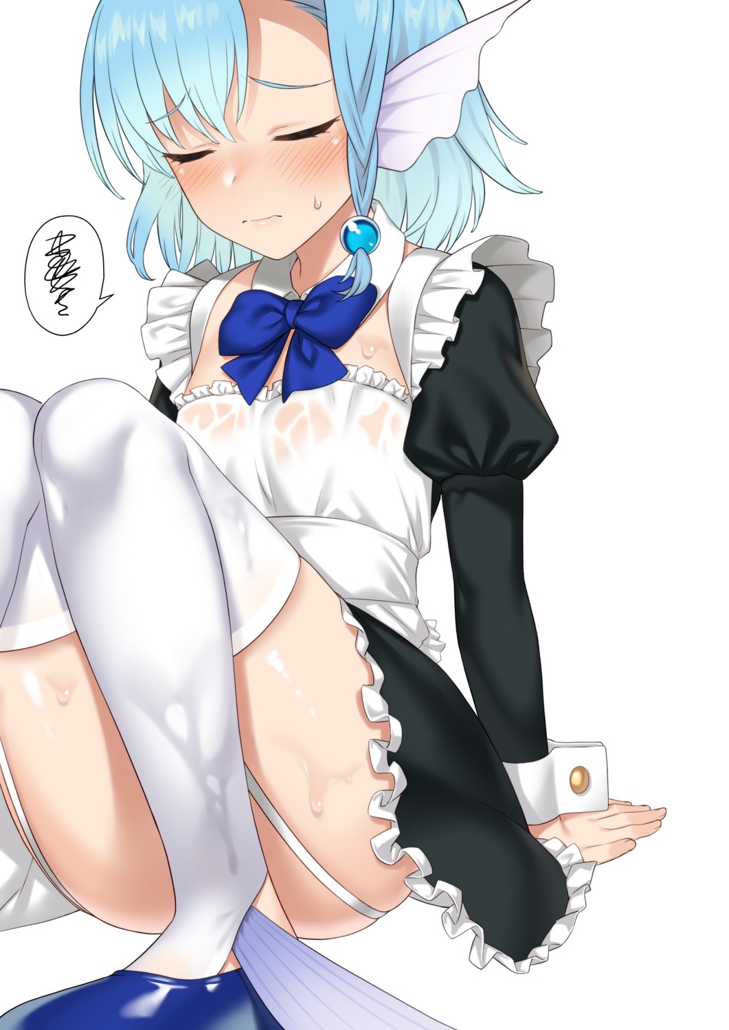 elliot_leucosia enjo_kouhai maid see_through skirt_lift stockings takunomi thighhighs wet wet_clothes