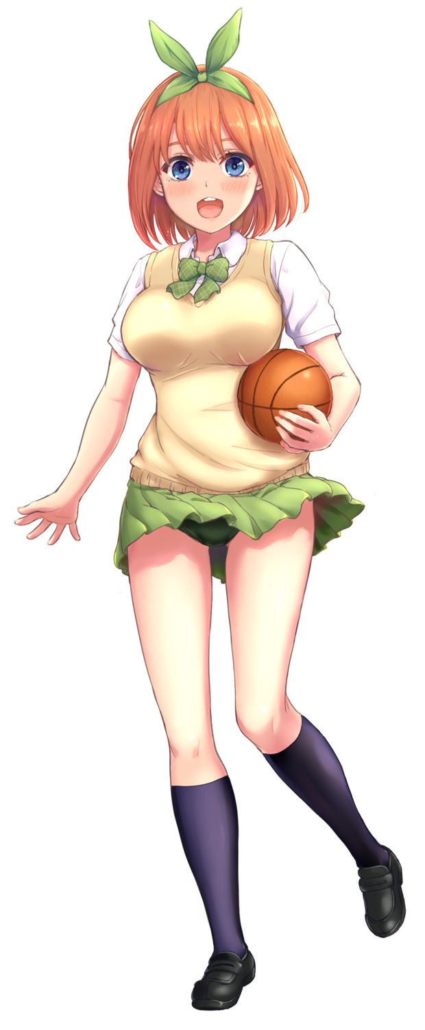 5-toubun_no_hanayome basketball buruma inanaki_shiki nakano_yotsuba seifuku skirt_lift sweater