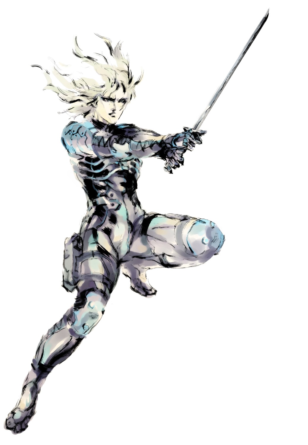 bodysuit male metal_gear_solid_2 raiden shinkawa_yoji sword