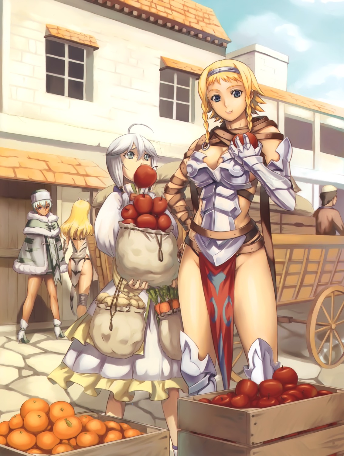 armor cleavage dress eiwa elina irma leina queen's_blade