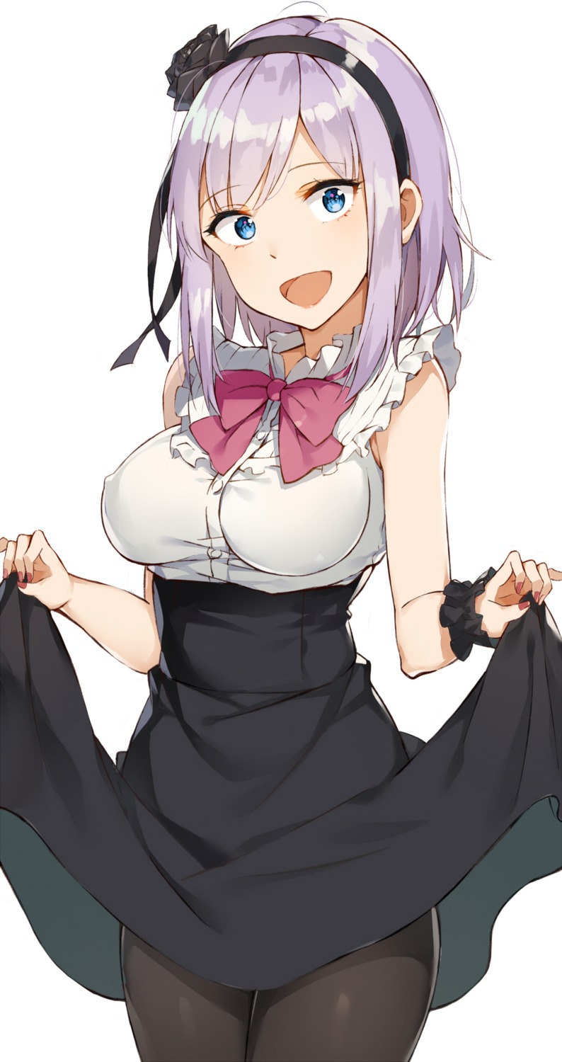 dagashi_kashi pantyhose rikoma shidare_hotaru skirt_lift