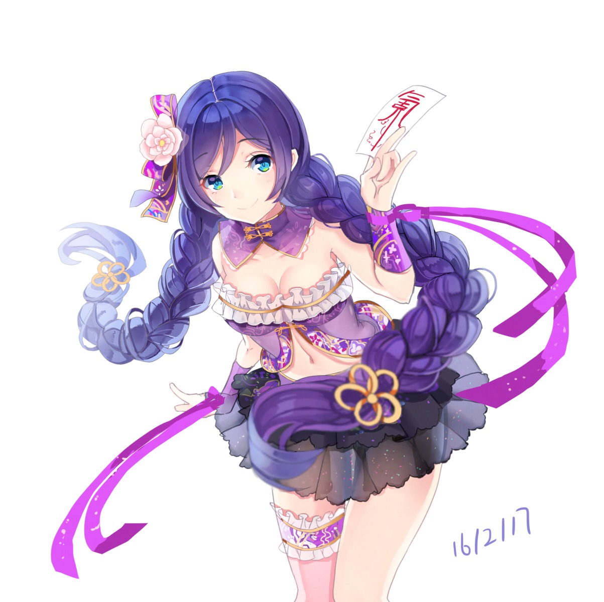 cleavage ducie_e garter love_live! see_through toujou_nozomi