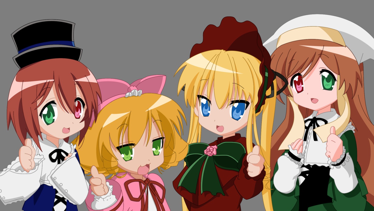 heterochromia hiiragi_kagami hiiragi_tsukasa hina_ichigo izumi_konata lucky_star rozen_maiden shinku souseiseki suiseiseki takara_miyuki transparent_png vector_trace