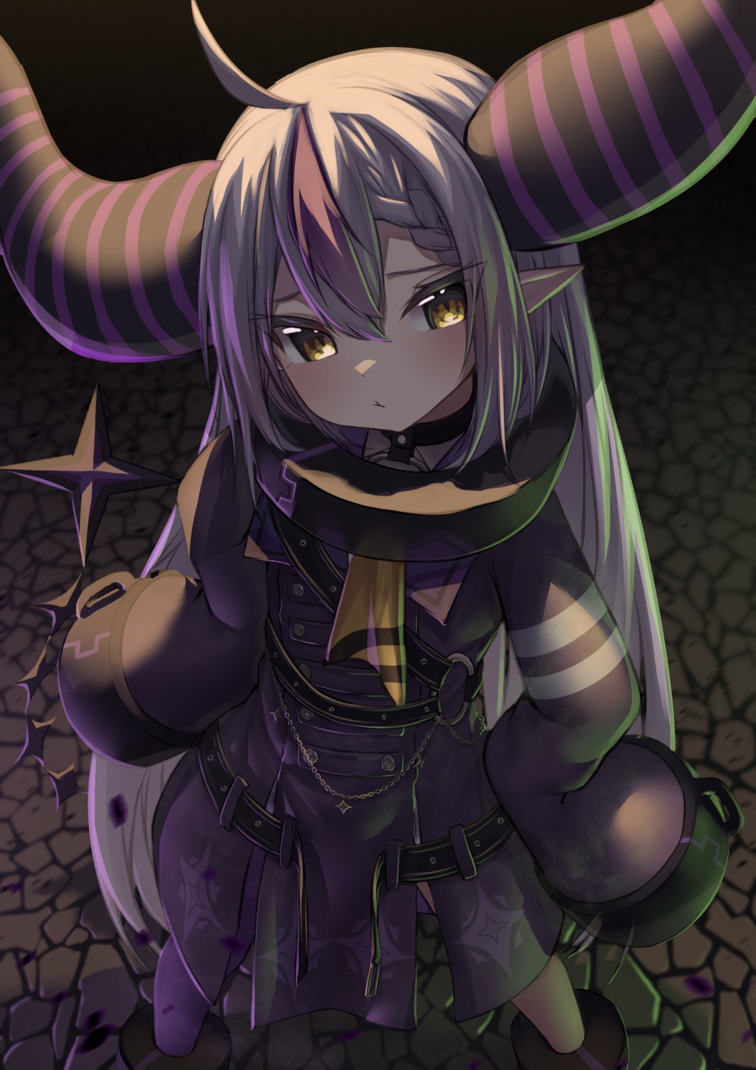 dress hololive horns inaba_teitoku la+_darknesss pointy_ears tail