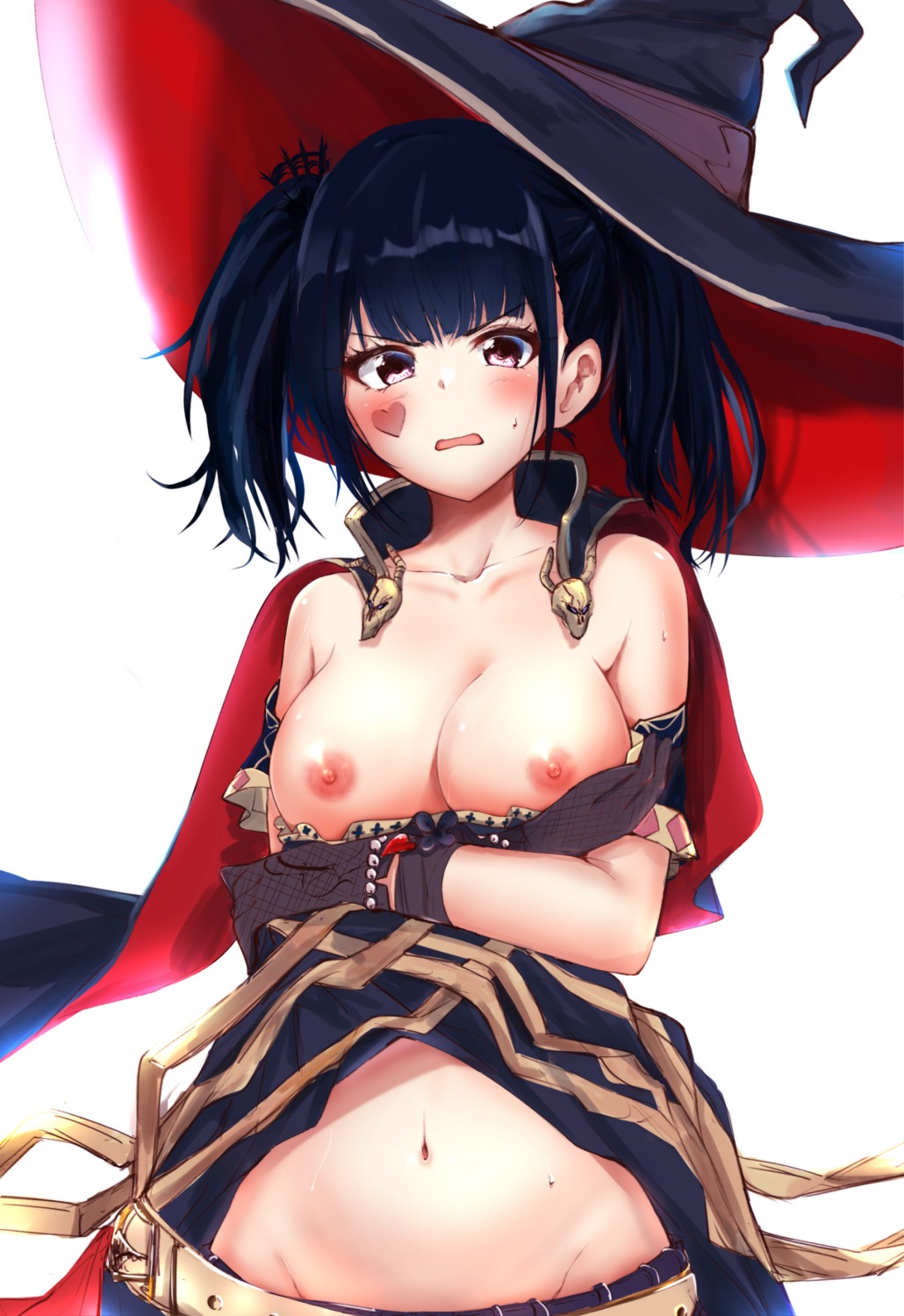 breasts dress nipples no_bra rere: skirt_lift witch