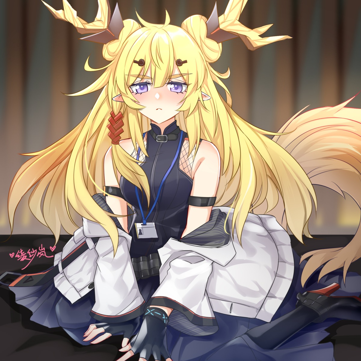 arknights heels horns lanelise leizi_(arknights) pointy_ears tail