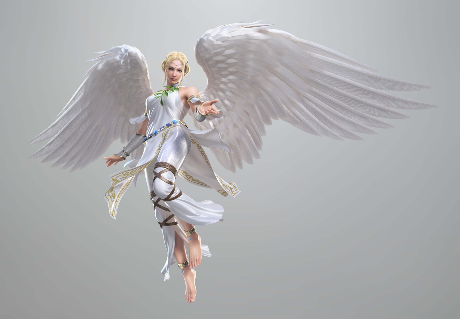 angel angel_(tekken) cg dress tekken tekken_tag_tournament_2 wings