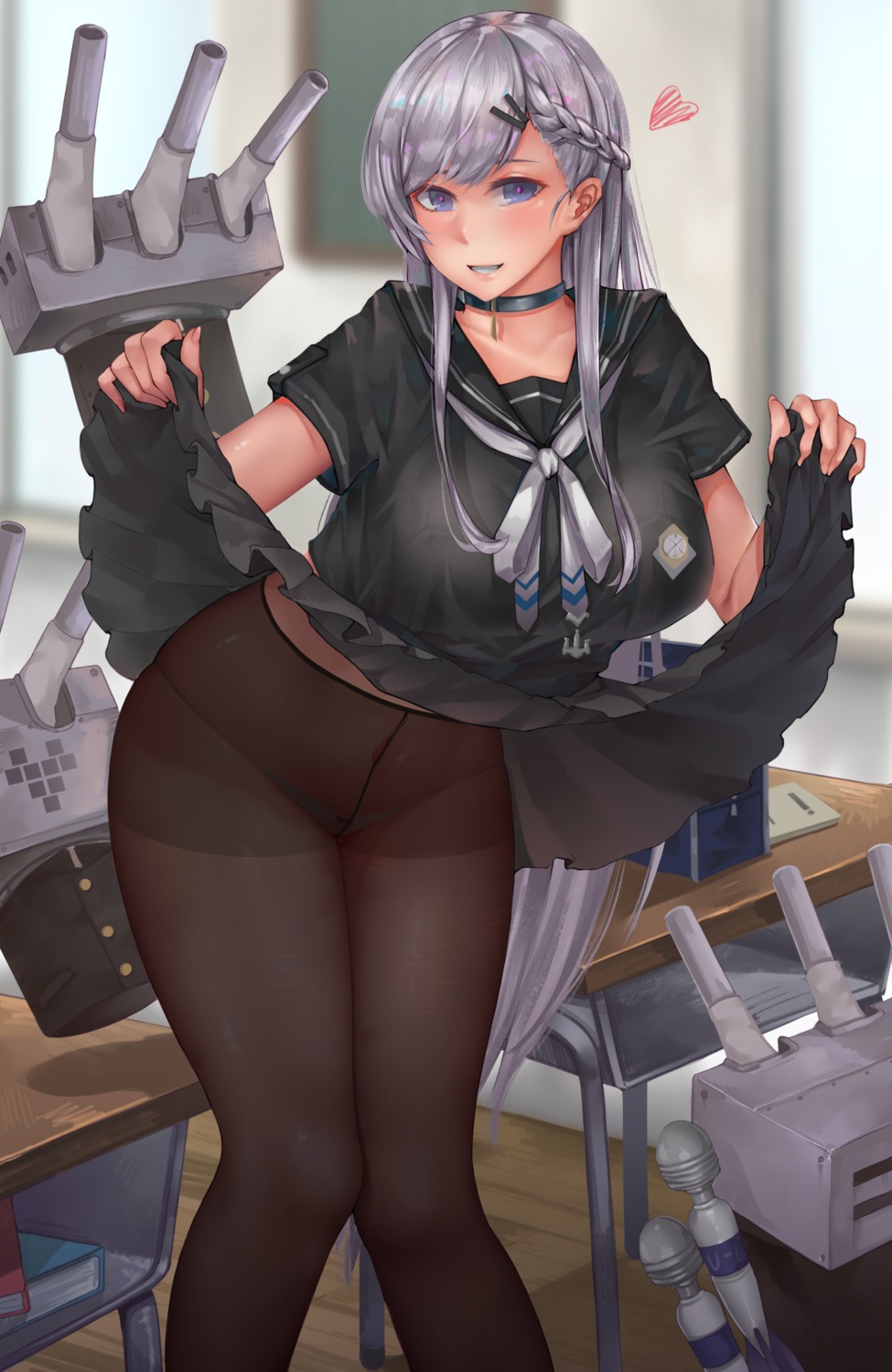 azur_lane belfast_(azur_lane) ctrlz77 pantsu pantyhose seifuku skirt_lift